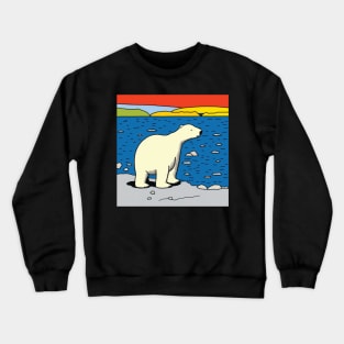 Polar Bear in the arctic circle at sunset Crewneck Sweatshirt